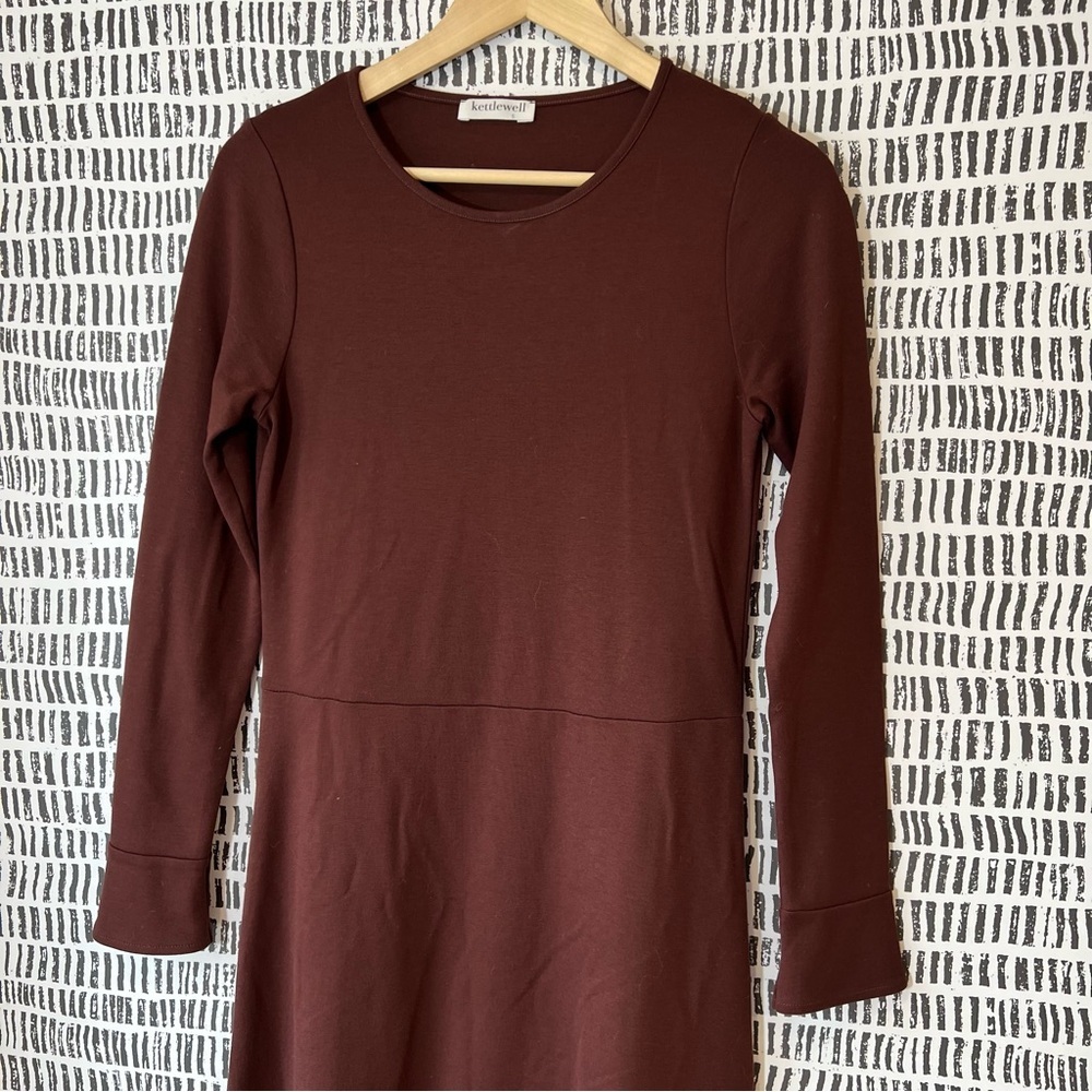 Kettlewell Colours Long Sleeve Maxi Freya Dress – Burgundy / Chocolate Brown - Picture 7 of 11